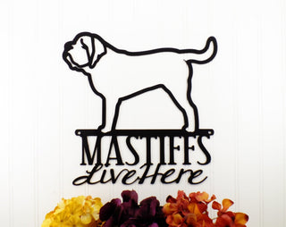 English Mastiffs Live Here Metal Sign Black English Mastiff Mastiff Door Sign Dog Sign Decorations