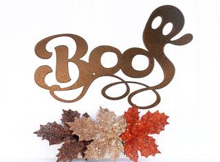 Boo Ghost Halloween Metal Sign Copper Halloween Decor Boo Outdoor Door Sign Halloween Saying Decorations