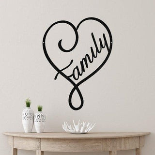 Family Heart Customized Metal Signs Custom Metal Sign Custom Signs Metal Sign Decorations