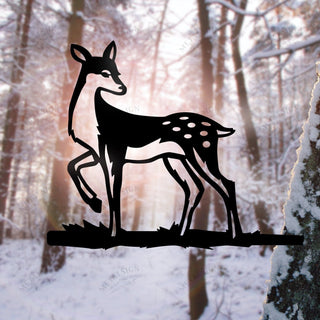 Oh Deer! (doe) Metal Art Garden Signs Cut Metal Sign Metal House Sign Decorations