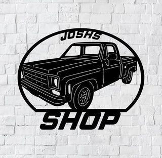 Shop Truck Metal Sign Work Shop Truck Garage Sign Work Shop Sign Shop Decor Metal Decorations