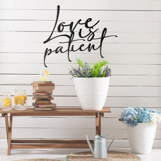 Love Is Patient Scripture Metal Sign Metal Wall Decor Corinthians Wall Decor Bible Verse For Home Decorations