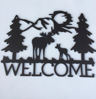 Metal Welcome Sign Outdoor Welcome Sign Moose Metal Sign Wedding Gift Outdoor Welcome Sign Out Door Welcome Word Art Decorations