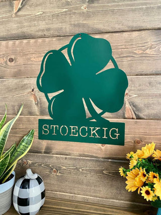 Shamrock 4leaf Clover Custom Wreath Cut Metal Sign Metal House Sign Decorations