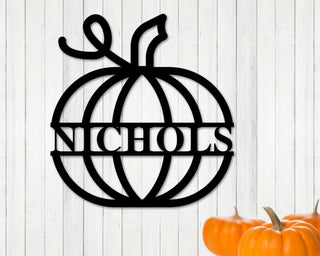 Halloween Decor Pumpkin Halloween Decor Halloween Pumpkin Sign Fall Decor Pumpkin Name Sign Pumpkin Name Sign Metal Pumpkin Name Sign Decorations