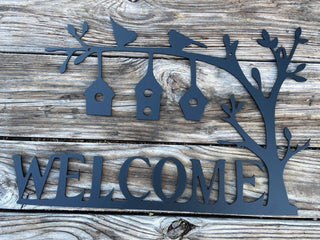 Metal Welcome Sign Outdoor Welcome Sign Bird Metal Sign Wedding Gift Outdoor Welcome Sign Out Door Welcome Word Art Decorations