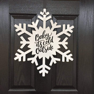 Baby It's Cold Outside Snowflake Sign Cut Metal Sign Metal House Sign Decorations