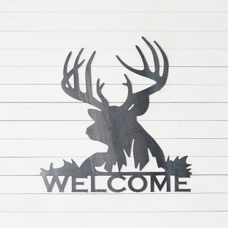 Welcome Deer Metal Art Welcome Sign Wildlife Welcome Sign Rustic Welcome Sign Outdoors Welcome Sign Decorations