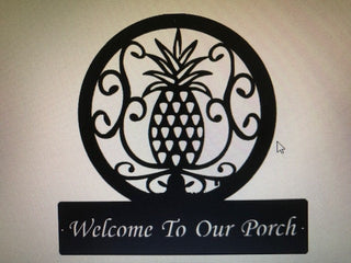 Metal Pineapple Porch Sign Metal House Sign Decorations