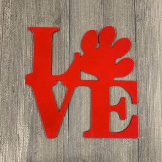 Love Paw Metal Sign Cutout Cut Metal Sign Wall Metal Art Decorations