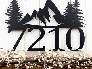 Mountain House Number Metal Sign Address Sign Address Plaque House Numbers Mountains Custom Sign Decorations