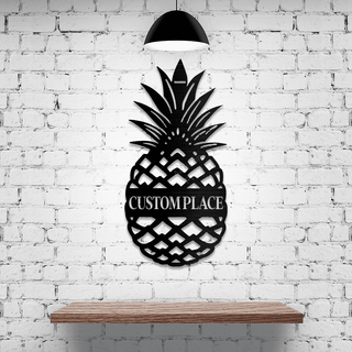 Hello Pineapple Front Door Sign Cut Metal Sign Metal House Sign Decorations