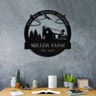 Personalized Metal Farm Sign Barn Monogram, Custom Farmhouse, Entry Road, Metal Laser Cut Metal Signs Custom Gift Ideas