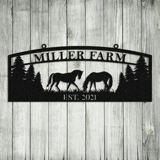 Personalized Metal Sign Horse Monogram, Custom Outdoor Farmhouse, Ranch, Barn, Metal Laser Cut Metal Signs Custom Gift Ideas