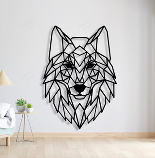 Geometric Wolf Metal Art, Wall Decor, Nature Art, Metal Laser Cut Metal Signs Custom Gift Ideas