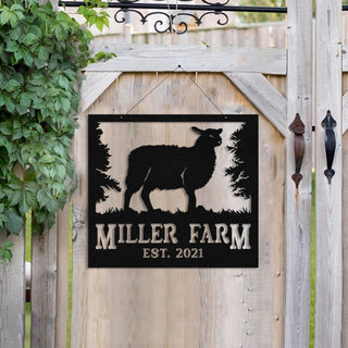 Personalized Metal Farm Sign Katahdin Sheep Monogram Custom Outdoor Farmhouse Front Gate Ranch Wall Decor Art Gift Decorations