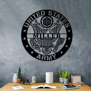 Personalized Name Us Army Veteran Metal Sign, Veterans Day Gift For Proud Soldiers, Metal Laser Cut Metal Signs Custom Gift Ideas