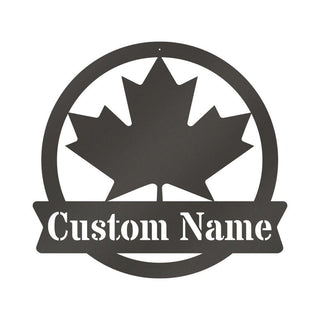 Maple Leaf Monogram Canada Metal Sign Personalized Maple Leaf Monogram Sign Family Address Sign Family Sign Canadian Gift Decorations