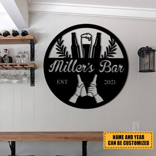 Personalized Beer Metal Bar Sign, Custom Pub, Tap, Lounge, Caf?, Home Wall Decor, Wedding, Anniversary Art Gift For Him/her, Metal Laser Cut Metal Signs Custom Gift Ideas