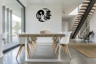 Yin Yang Metal Wall Decor, City & Forest, Metal Wall Art, Housewarming Gift, Home Decor, Office Decor,, Metal Laser Cut Metal Signs Custom Gift Ideas