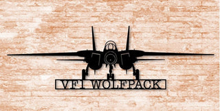 F14 Vf1 Wolfpack Naval Fighting Aircraft Metal Sign Cut Metal Sign Wall Decor Decorations