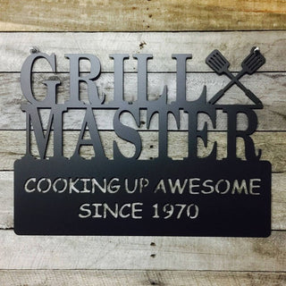 Personalized Grill Master Sign/ Custom Sign/ Wall Decor/ Outdoor / Gift For Him/ Grilling Sign Decorations