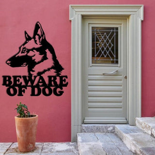 Beware Of Dog Sign Metal Sign Dog Sign Beware Of Dog Plaque Dog Lovers Gift Entryway Sign Fall December Trends Decorations