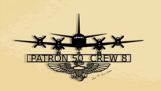 P3 Patron 50 Crew 8 With Naval Aviator Wings Metal Sign Cut Metal Sign Wall Decor Decorations