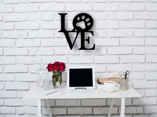 Love Dog Paw Print Metal Sign Entryway Decor Bathroom Wall Decor Living Room Decor Kitchen Decor Mothers Day Decorations