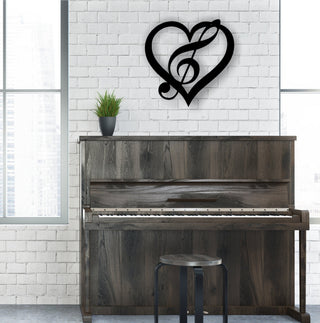 Music Love Treble Clef Heart Metal Wall Sign For Music Room Music Teacher Gift Music Lover Piano Room Christmas Decorations