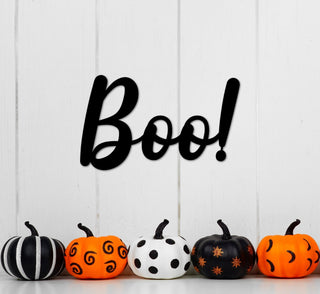 Boo Sign Halloween Boo Sign For Front Door Boo Metal Word Ghost Decor Outdoor Decor For Halloween Decorations