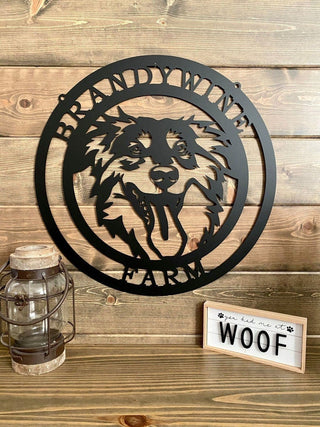 Personalized English Shepherd Dog Sign Outdoor Sign Personalized Custom Signfamily Name Sign Metal Sign More Than 100 Color Choices Decorations