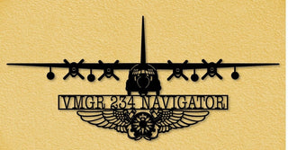 Kc130 Vmgr234 Navigator With Navigator Wings Metal Sign Cut Metal Sign Wall Decor Decorations