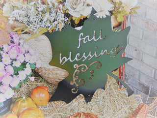 Leaf Fall Blessings Metal Sign Decorative Leaf Fall Blessings Metal Sign Autumn Decor Decorations