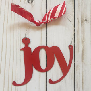 Joy Metal Sign Set Of 5 Metal Christmas Ornaments Metal Art Metal Words Christmas Goodies Decorations