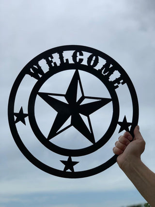 Texas Star Welcome Sign Cut Metal Sign Wall Decor Metal Sign Metal Art Decorations