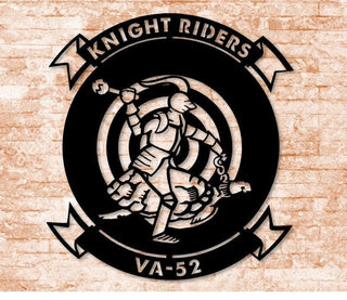 Va52 Knightriders Insignia Silhouette Metal Sign Cut Metal Sign Wall Decor Decorations