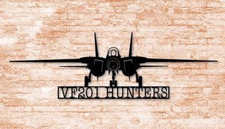 Vf201 Hunters Tomcat Naval Fighting Aircraft Metal Sign Cut Metal Sign Wall Decor Decorations