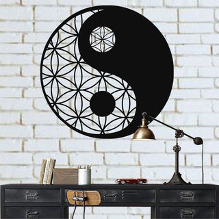 Metal Yin Yang Decor Sacred Zen Wall Decor Geometric Metal Wall Decor Home Living Room Decor Wall Hangings Decorations