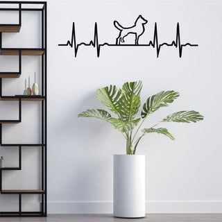 Metal Wall Decor Ekg Dog Dog Decor Living Room Decoration Wall Hangings Dog Lover Gift Ekg Rhythm Geometric Puppy Art Decorations