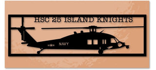 Hsc25 Island Knights Seahawk Multirole Combat Helicopter Metal Sign Cut Metal Sign Wall Decor Decorations