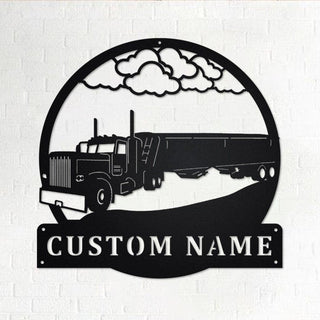 Custom Hopper Trailer Truck Personalized Truck Driver Name Sign Decoration For Room Hopper Trailer Truck Decorations