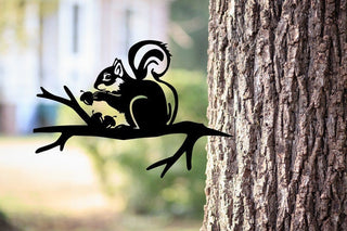 Squirrel Metal Tree Stake Christmas Gift Decorations