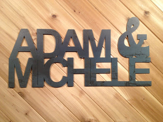 Custom Metal Name Sign Wedding Photo Prop Guest Book Alternative Gift Decorations