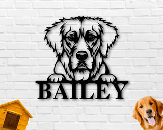 Golden Retriever Dog Sign Golden Retriever Metal Sign Golden Retriever Name Sign Pet Name Sign Dog Lover Sign Gift For Pet Owner Dog Decorations