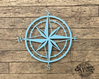 Sea Foam Compass Rose Unique Compass Design Rustic Farmhouse Decor Nautical Decor Beach House Decor Metal Decor Decorations