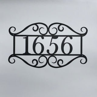 Scroll Address Sign House Number Plaque Door Number Metal House Number Metal Art Address Number Number Sign Decorations