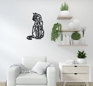 Geometric Cat Metal Decor Cat Decoration Kids Room Wall Decor Cat Lover Art Kitten Decor Kitty House Decor Metal Cat Wall Art Decorations