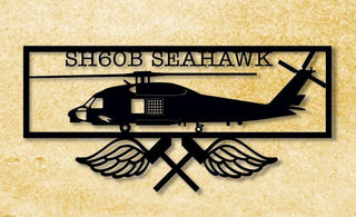 Sh60b Seahawk With Ams Rate Wings Multimission Utility Maritime Helicopter Metal Sign Cut Metal Sign Wall Decor Decorations