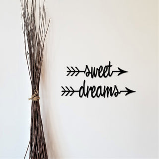 Sweet Dreams Arrow Kids Room Baby Nursery Decor Metal Wall Decor Word Arrows Split Word Metal Cutout Script Word Decorations